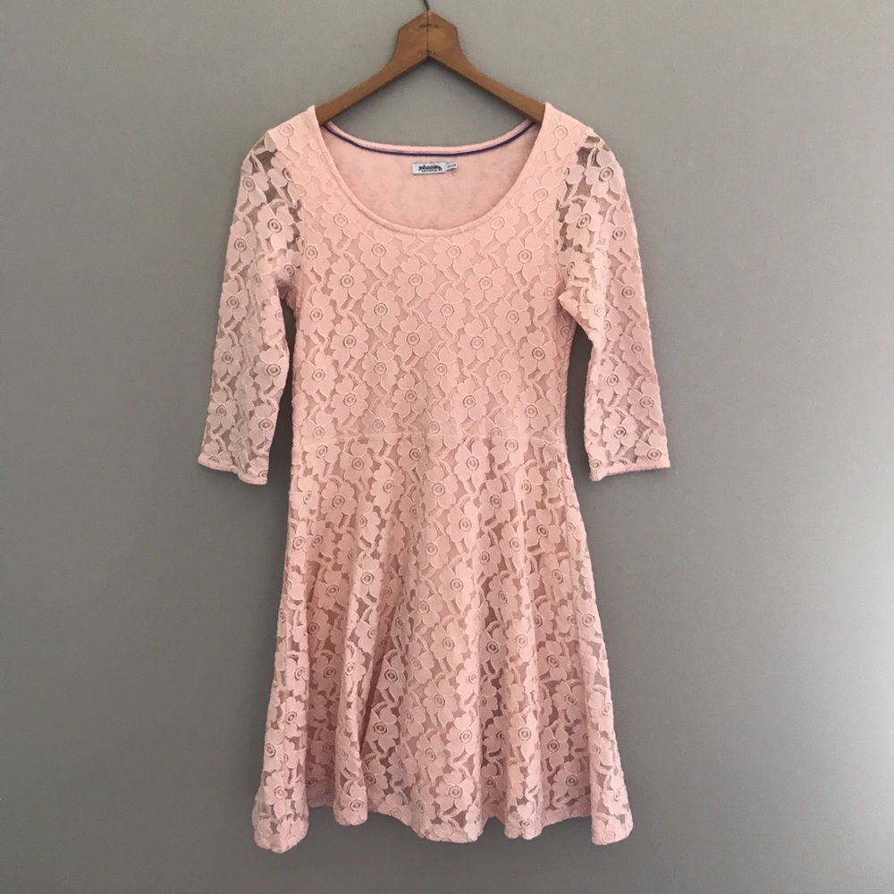 Johnny Boden Size 12-14Y Pink Lace Dress